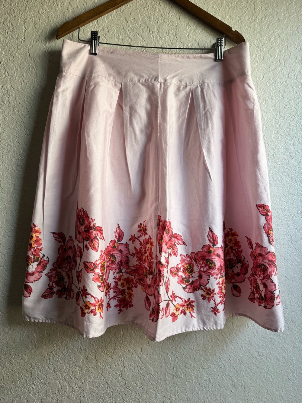 croft & barrow Light Pink Floral A-Line Skirt